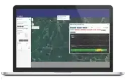 pigview web software on laptop showing pipeline overlay data